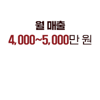 월 매출 4,000~5,000만 원